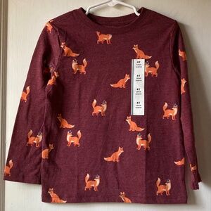 New Cat & Jack Fox print long sleeve shirt